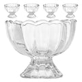 5Pcs Glass Footed Dessert Bowls Elegant Tulip Shaped Clear Ice Cream Cups Fruit Salad Snack Pudding Serving Bowls for Home Party